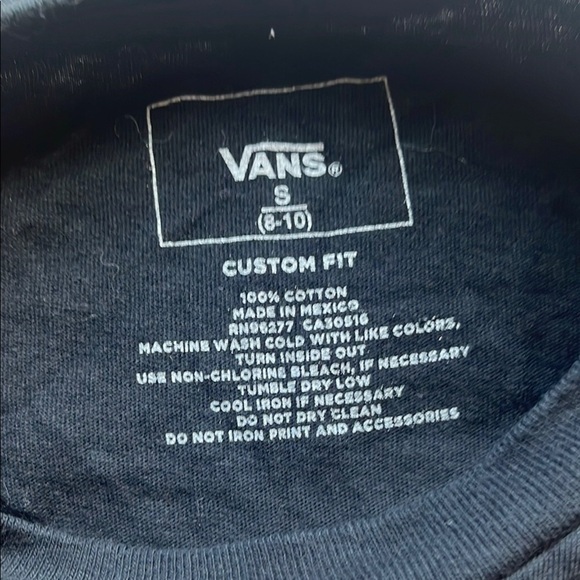 Vans Black Tee with Checkered Flame Graphic - Picture 3 of 4